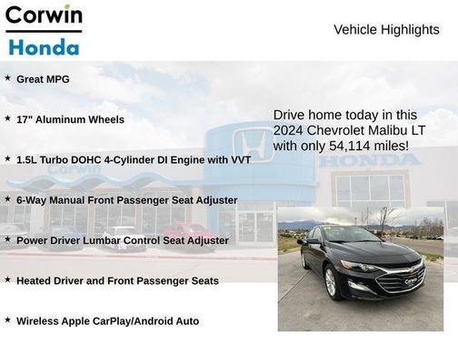 Mosaic Black Metallic 2024 Chevrolet Malibu LT