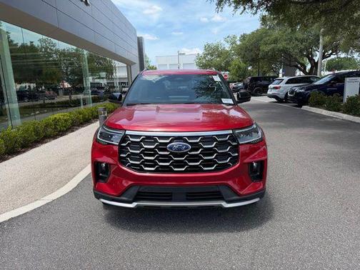 Red Metallic 2025 Ford Explorer Platinum