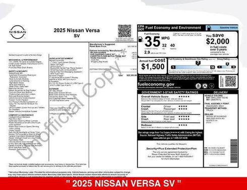 Brilliant Silver Metallic 2025 Nissan Versa 1.6 SV