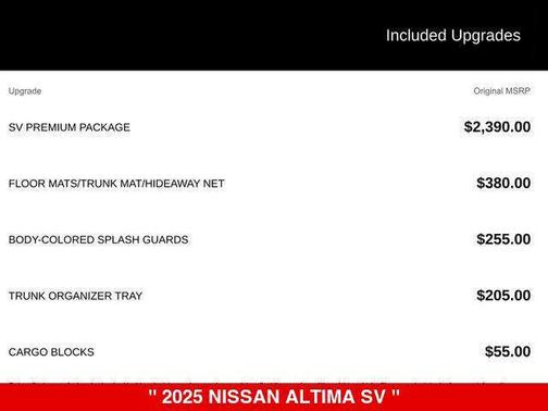 Pearl White Tricoat 2025 Nissan Altima 2.5 SV
