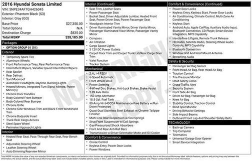 2016 Hyundai SONATA Limited