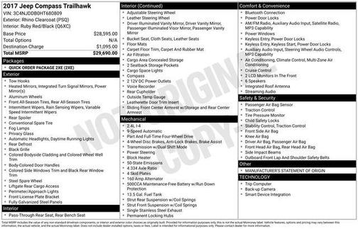 2017 Jeep New Compass Trailhawk