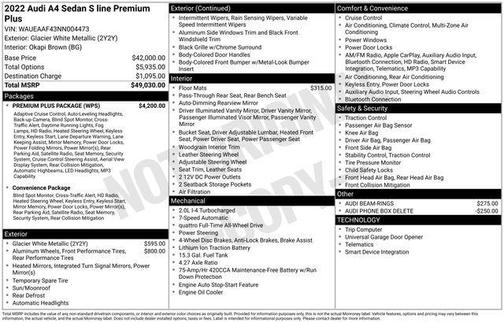 2022 Audi A4 45 S line Premium Plus