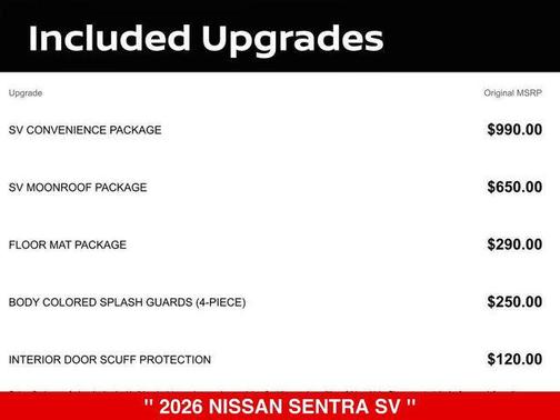 Super Black 2026 Nissan Sentra SV