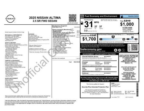 2025 Nissan Altima SR FWD