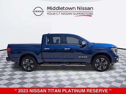 Deep Blue Pearl 2023 Nissan Titan Platinum Reserve