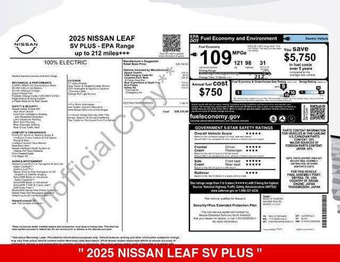 Gun Metallic 2025 Nissan Leaf SV PLUS