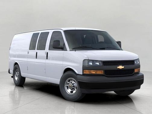 Summit White 2026 Chevrolet Express 3500 3500 Extended Wheelbase, WT, RWD