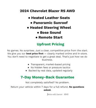 Radiant Red Tintcoat 2024 Chevrolet Blazer RS