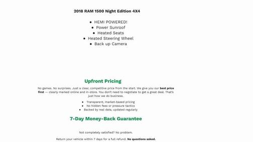 2018 RAM 1500 Night Crew Cab 4x4 5'7' Box