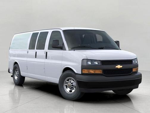 Summit White 2026 Chevrolet Express 3500 3500 Extended Wheelbase, WT, RWD