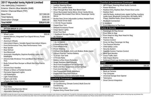 2017 Hyundai IONIQ Hybrid Limited