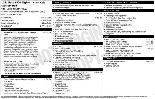 2021 RAM 1500 Big Horn/Lone Star