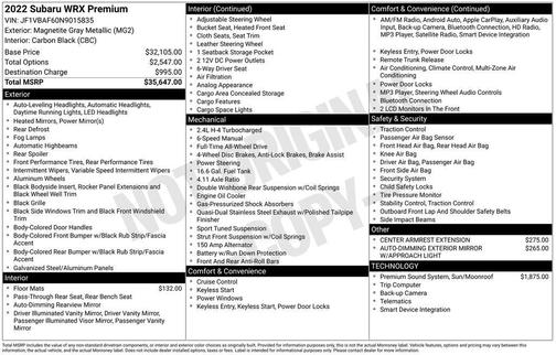 2022 Subaru WRX Premium