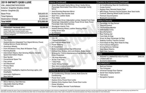 2019 INFINITI QX80 Luxe