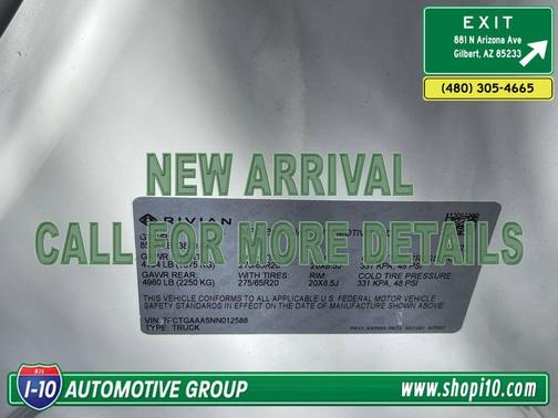 Glacier White 2022 Rivian R1T Adventure Package