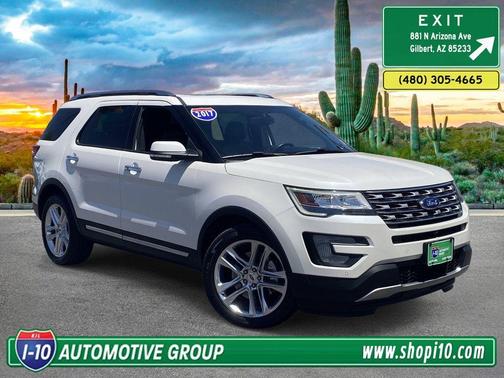 White Platinum Tri-Coat Metallic 2017 Ford Explorer Limited