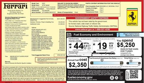 2022 Ferrari SF90 Spider Convertible