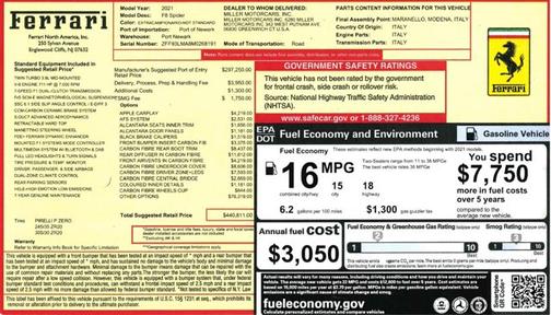 2021 Ferrari F8 Spider Convertible