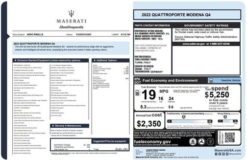 Nero Ribelle Metallic 2022 Maserati Quattroporte Modena Q4