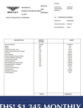 2020 Bentley Continental GT W12