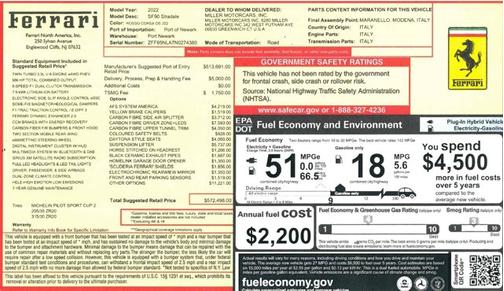 2022 Ferrari SF90 Stradale Coupe