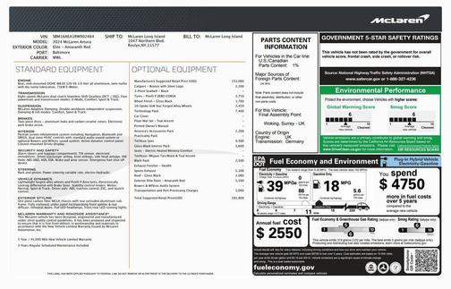 Amaranth Red 2024 McLaren Artura TechLux