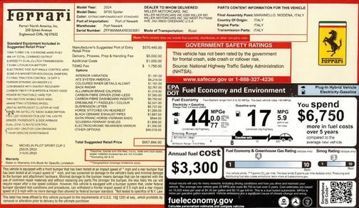 Grigio Ferro 2024 Ferrari SF90 Spider Convertible