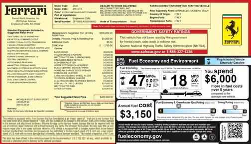 2025 Ferrari 296 GTB Coupe