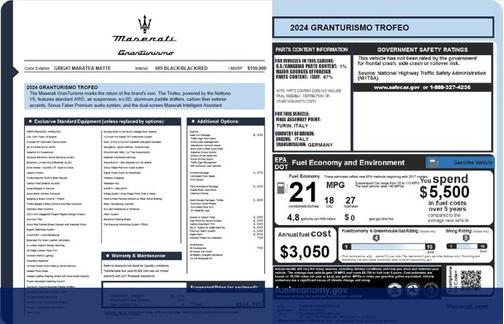 Grigio Maratea Matte 2024 Maserati GranTurismo Trofeo