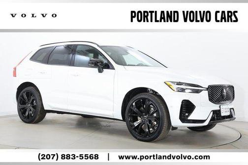 Crystal White Metallic 2026 Volvo XC60 Plug-In Hybrid Black Edition Ultra, T8 AWD Electric/Gasoline, Dark
