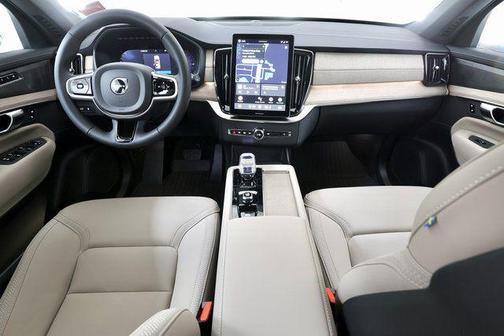 Crystal White Pearl 2026 Volvo XC90 Plug-In Hybrid Plus, T8 AWD, Electric/Gasoline, Bright, 7 Seats