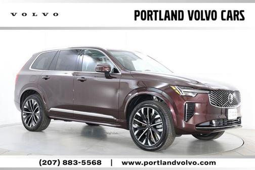 Mulberry Red Metallic 2026 Volvo XC90 Plug-In Hybrid Plus, T8 AWD, Electric/Gasoline, Bright, 7 Seats