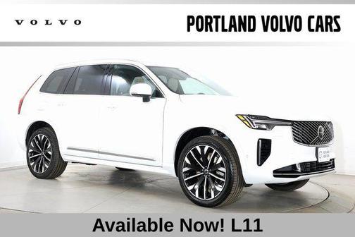 Crystal White Pearl 2026 Volvo XC90 Plug-In Hybrid Plus, T8 AWD, Electric/Gasoline, Bright, 7 Seats
