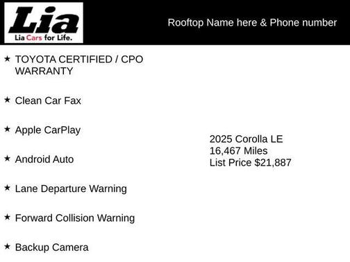 2025 Toyota Corolla LE