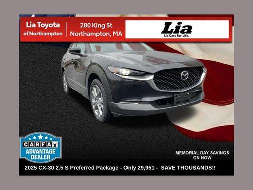 Jet Black Mica 2025 Mazda CX-30 2.5 S Preferred Package
