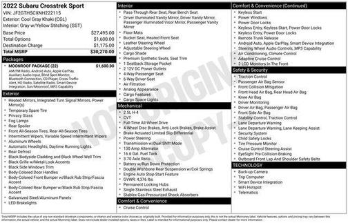 2022 Subaru Crosstrek Sport