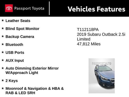 2019 Subaru Outback 2.5i Limited