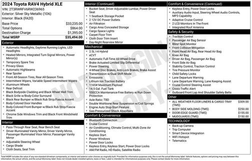Silver Sky Metallic 2024 Toyota RAV4 Hybrid XLE