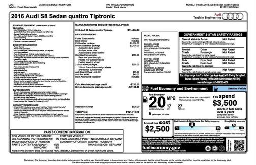 Florett Silver Metallic 2016 Audi S8 4.0T