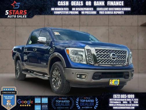 Blue 2017 Nissan Titan Platinum Reserve