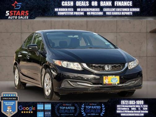 Black 2015 Honda Civic LX