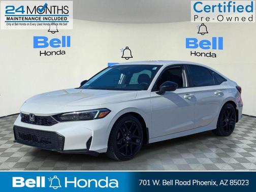 Platinum White Pearl 2025 Honda Civic Sport
