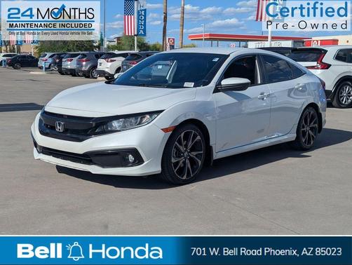 Platinum White Pearl 2021 Honda Civic Sport