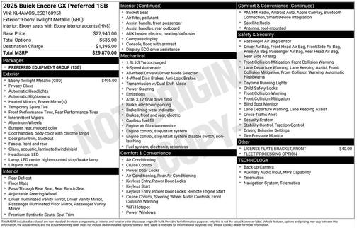 Ebony Twilight Metallic 2025 Buick Encore GX Preferred