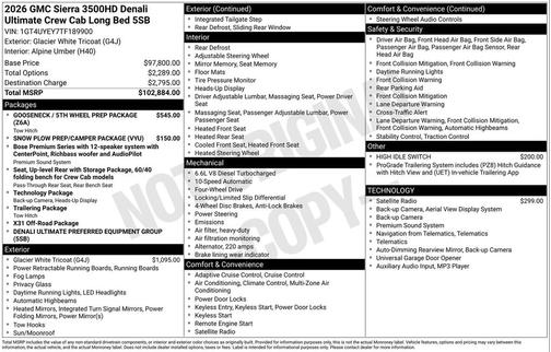 2026 GMC Sierra 3500 Denali