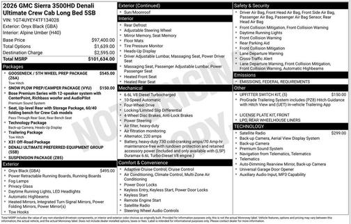 2026 GMC Sierra 3500 Denali