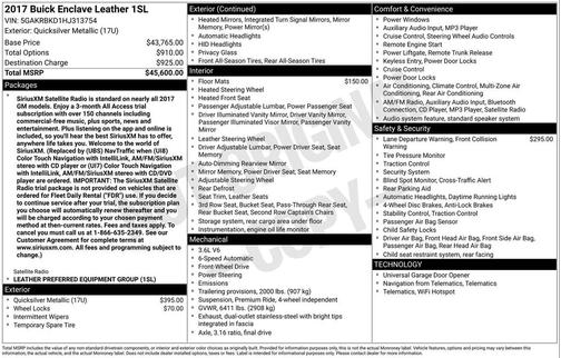 2017 Buick Enclave Leather