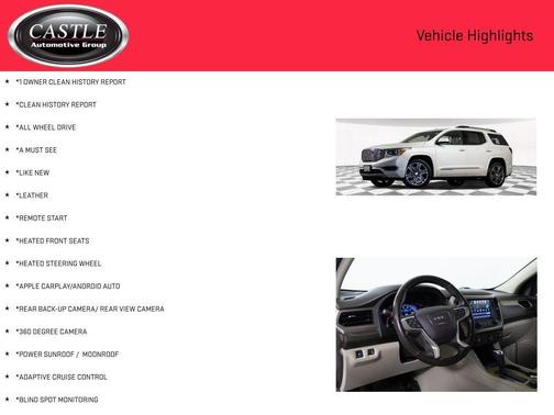 White Frost Tricoat 2018 GMC Acadia Denali