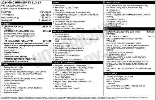 Neptune Blue Matte 2024 GMC HUMMER EV SUV 3X